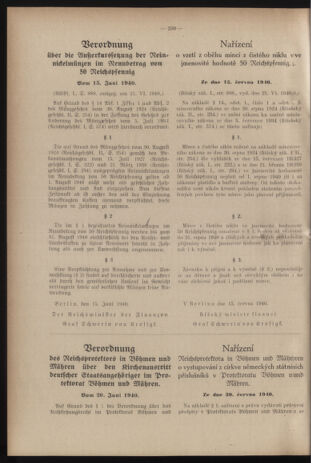 Verordnungsblatt des Reichsprotektors in Böhmen und Mähren: = Věstník nařízení Reichsprotektora in Böhmen und Mähren 19400624 Seite: 12