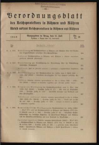 Verordnungsblatt des Reichsprotektors in Böhmen und Mähren: = Věstník nařízení Reichsprotektora in Böhmen und Mähren