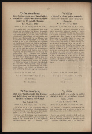 Verordnungsblatt des Reichsprotektors in Böhmen und Mähren: = Věstník nařízení Reichsprotektora in Böhmen und Mähren 19400720 Seite: 10