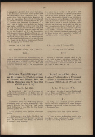 Verordnungsblatt des Reichsprotektors in Böhmen und Mähren: = Věstník nařízení Reichsprotektora in Böhmen und Mähren 19400720 Seite: 11