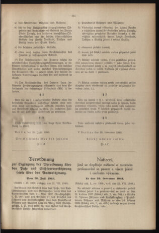 Verordnungsblatt des Reichsprotektors in Böhmen und Mähren: = Věstník nařízení Reichsprotektora in Böhmen und Mähren 19400806 Seite: 11