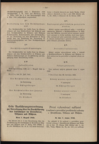 Verordnungsblatt des Reichsprotektors in Böhmen und Mähren: = Věstník nařízení Reichsprotektora in Böhmen und Mähren 19400806 Seite: 15