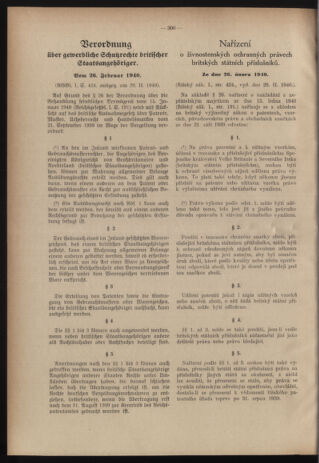 Verordnungsblatt des Reichsprotektors in Böhmen und Mähren: = Věstník nařízení Reichsprotektora in Böhmen und Mähren 19400806 Seite: 2