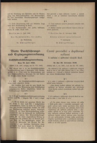 Verordnungsblatt des Reichsprotektors in Böhmen und Mähren: = Věstník nařízení Reichsprotektora in Böhmen und Mähren 19400806 Seite: 9