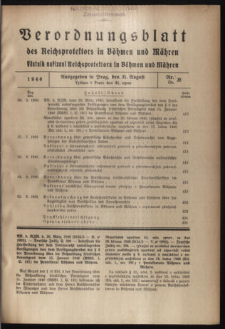 Verordnungsblatt des Reichsprotektors in Böhmen und Mähren: = Věstník nařízení Reichsprotektora in Böhmen und Mähren