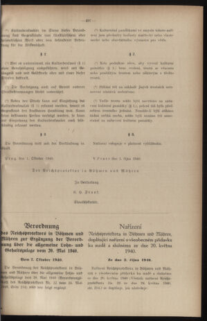 Verordnungsblatt des Reichsprotektors in Böhmen und Mähren: = Věstník nařízení Reichsprotektora in Böhmen und Mähren 19401002 Seite: 7