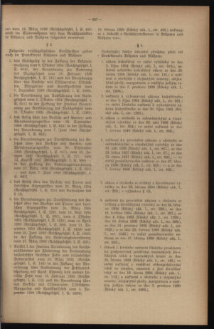 Verordnungsblatt des Reichsprotektors in Böhmen und Mähren: = Věstník nařízení Reichsprotektora in Böhmen und Mähren 19401025 Seite: 11