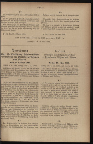 Verordnungsblatt des Reichsprotektors in Böhmen und Mähren: = Věstník nařízení Reichsprotektora in Böhmen und Mähren 19401125 Seite: 3