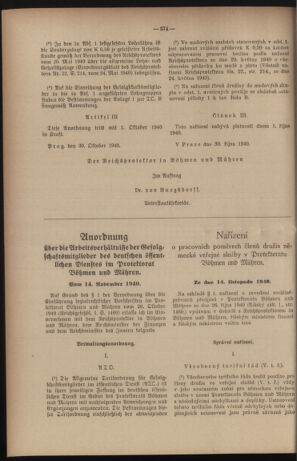 Verordnungsblatt des Reichsprotektors in Böhmen und Mähren: = Věstník nařízení Reichsprotektora in Böhmen und Mähren 19401125 Seite: 6