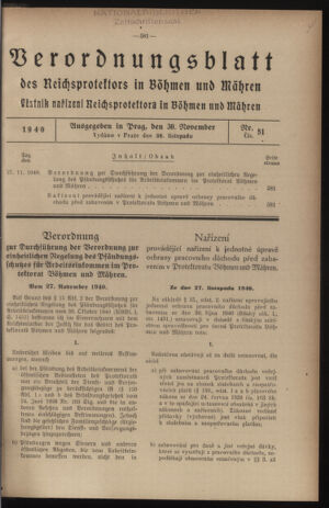 Verordnungsblatt des Reichsprotektors in Böhmen und Mähren: = Věstník nařízení Reichsprotektora in Böhmen und Mähren