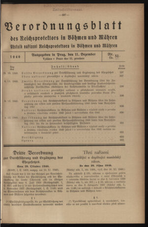 Verordnungsblatt des Reichsprotektors in Böhmen und Mähren: = Věstník nařízení Reichsprotektora in Böhmen und Mähren