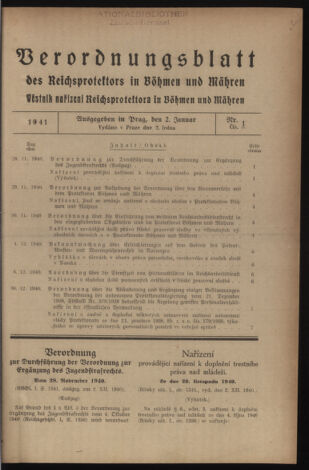 Verordnungsblatt des Reichsprotektors in Böhmen und Mähren: = Věstník nařízení Reichsprotektora in Böhmen und Mähren