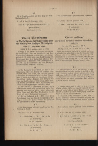 Verordnungsblatt des Reichsprotektors in Böhmen und Mähren: = Věstník nařízení Reichsprotektora in Böhmen und Mähren 19410128 Seite: 2