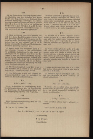 Verordnungsblatt des Reichsprotektors in Böhmen und Mähren: = Věstník nařízení Reichsprotektora in Böhmen und Mähren 19410204 Seite: 11