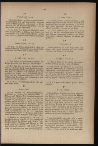 Verordnungsblatt des Reichsprotektors in Böhmen und Mähren: = Věstník nařízení Reichsprotektora in Böhmen und Mähren 19410204 Seite: 9