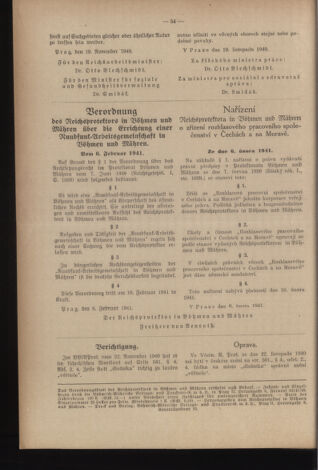 Verordnungsblatt des Reichsprotektors in Böhmen und Mähren: = Věstník nařízení Reichsprotektora in Böhmen und Mähren 19410210 Seite: 4