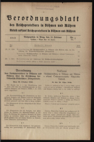 Verordnungsblatt des Reichsprotektors in Böhmen und Mähren: = Věstník nařízení Reichsprotektora in Böhmen und Mähren