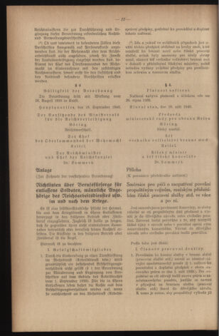 Verordnungsblatt des Reichsprotektors in Böhmen und Mähren: = Věstník nařízení Reichsprotektora in Böhmen und Mähren 19410314 Seite: 20