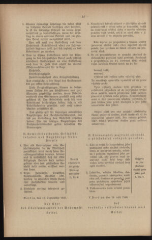 Verordnungsblatt des Reichsprotektors in Böhmen und Mähren: = Věstník nařízení Reichsprotektora in Böhmen und Mähren 19410314 Seite: 22