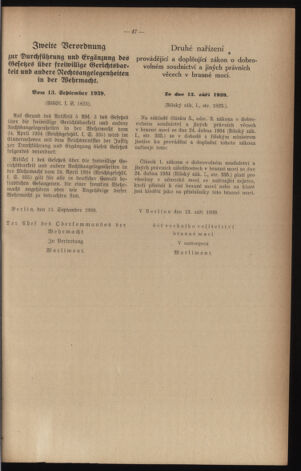 Verordnungsblatt des Reichsprotektors in Böhmen und Mähren: = Věstník nařízení Reichsprotektora in Böhmen und Mähren 19410314 Seite: 55