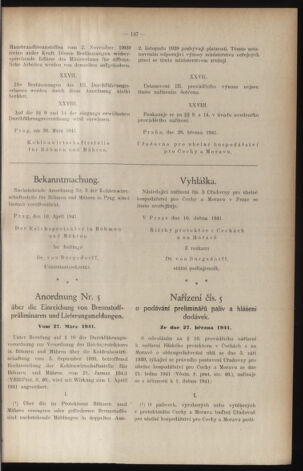 Verordnungsblatt des Reichsprotektors in Böhmen und Mähren: = Věstník nařízení Reichsprotektora in Böhmen und Mähren 19410418 Seite: 13