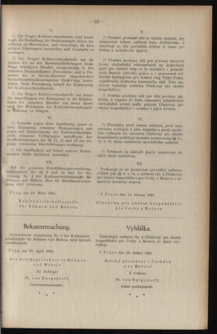 Verordnungsblatt des Reichsprotektors in Böhmen und Mähren: = Věstník nařízení Reichsprotektora in Böhmen und Mähren 19410418 Seite: 3