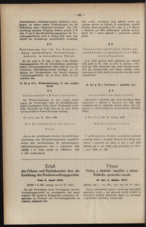 Verordnungsblatt des Reichsprotektors in Böhmen und Mähren: = Věstník nařízení Reichsprotektora in Böhmen und Mähren 19410424 Seite: 4