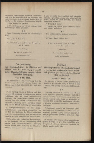 Verordnungsblatt des Reichsprotektors in Böhmen und Mähren: = Věstník nařízení Reichsprotektora in Böhmen und Mähren 19410513 Seite: 5