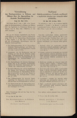 Verordnungsblatt des Reichsprotektors in Böhmen und Mähren: = Věstník nařízení Reichsprotektora in Böhmen und Mähren 19410618 Seite: 3