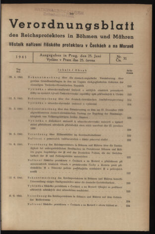 Verordnungsblatt des Reichsprotektors in Böhmen und Mähren: = Věstník nařízení Reichsprotektora in Böhmen und Mähren