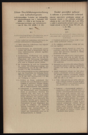 Verordnungsblatt des Reichsprotektors in Böhmen und Mähren: = Věstník nařízení Reichsprotektora in Böhmen und Mähren 19410718 Seite: 104