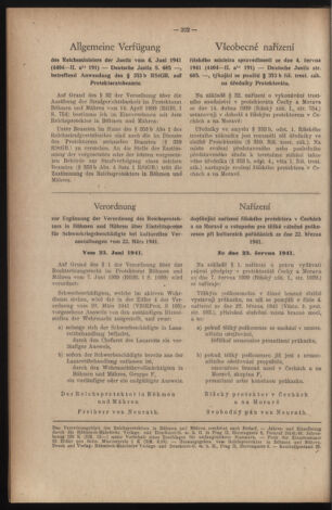 Verordnungsblatt des Reichsprotektors in Böhmen und Mähren: = Věstník nařízení Reichsprotektora in Böhmen und Mähren 19410722 Seite: 44