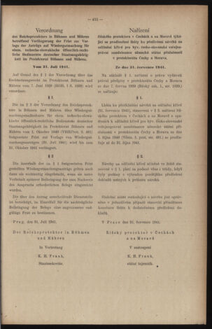 Verordnungsblatt des Reichsprotektors in Böhmen und Mähren: = Věstník nařízení Reichsprotektora in Böhmen und Mähren 19410731 Seite: 15