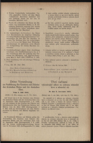 Verordnungsblatt des Reichsprotektors in Böhmen und Mähren: = Věstník nařízení Reichsprotektora in Böhmen und Mähren 19410731 Seite: 3