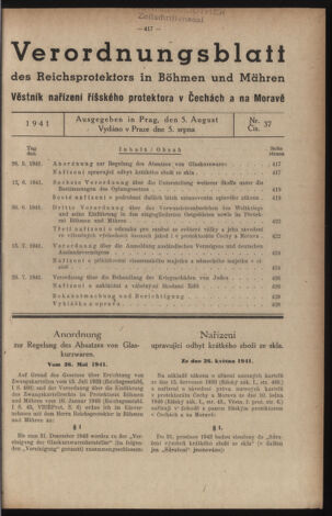 Verordnungsblatt des Reichsprotektors in Böhmen und Mähren: = Věstník nařízení Reichsprotektora in Böhmen und Mähren