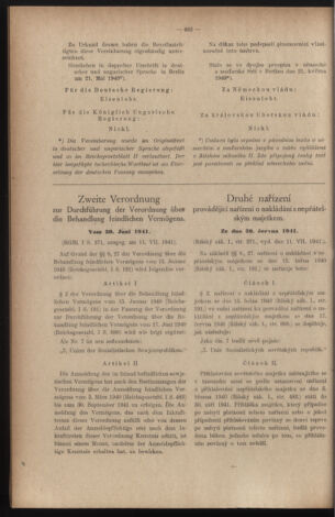 Verordnungsblatt des Reichsprotektors in Böhmen und Mähren: = Věstník nařízení Reichsprotektora in Böhmen und Mähren 19410815 Seite: 14