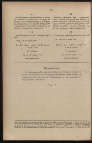 Verordnungsblatt des Reichsprotektors in Böhmen und Mähren: = Věstník nařízení Reichsprotektora in Böhmen und Mähren 19410822 Seite: 6