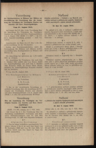 Verordnungsblatt des Reichsprotektors in Böhmen und Mähren: = Věstník nařízení Reichsprotektora in Böhmen und Mähren 19410911 Seite: 11