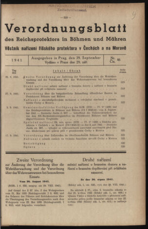 Verordnungsblatt des Reichsprotektors in Böhmen und Mähren: = Věstník nařízení Reichsprotektora in Böhmen und Mähren