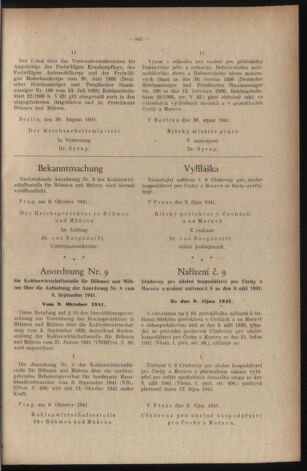 Verordnungsblatt des Reichsprotektors in Böhmen und Mähren: = Věstník nařízení Reichsprotektora in Böhmen und Mähren 19411011 Seite: 11