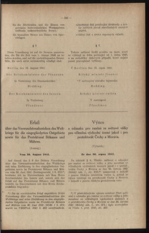 Verordnungsblatt des Reichsprotektors in Böhmen und Mähren: = Věstník nařízení Reichsprotektora in Böhmen und Mähren 19411011 Seite: 7