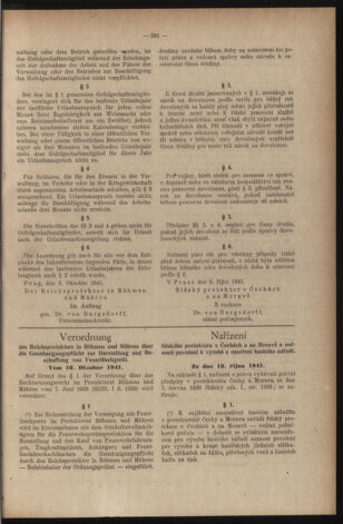 Verordnungsblatt des Reichsprotektors in Böhmen und Mähren: = Věstník nařízení Reichsprotektora in Böhmen und Mähren 19411027 Seite: 9