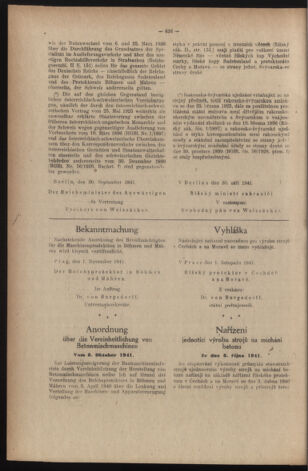 Verordnungsblatt des Reichsprotektors in Böhmen und Mähren: = Věstník nařízení Reichsprotektora in Böhmen und Mähren 19411108 Seite: 4