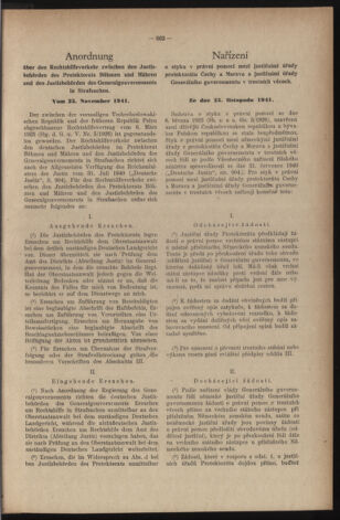 Verordnungsblatt des Reichsprotektors in Böhmen und Mähren: = Věstník nařízení Reichsprotektora in Böhmen und Mähren 19411209 Seite: 9