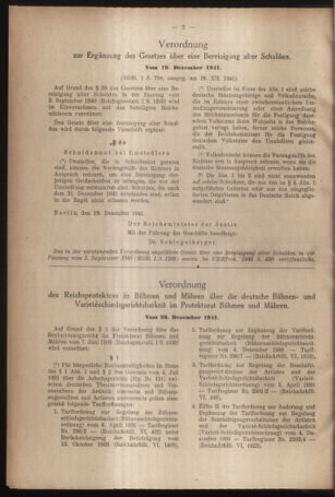 Verordnungsblatt des Reichsprotektors in Böhmen und Mähren: = Věstník nařízení Reichsprotektora in Böhmen und Mähren 19420110 Seite: 2