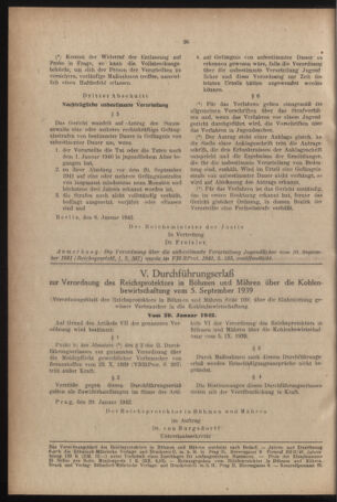 Verordnungsblatt des Reichsprotektors in Böhmen und Mähren: = Věstník nařízení Reichsprotektora in Böhmen und Mähren 19420124 Seite: 2