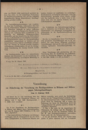 Verordnungsblatt des Reichsprotektors in Böhmen und Mähren: = Věstník nařízení Reichsprotektora in Böhmen und Mähren 19420216 Seite: 5