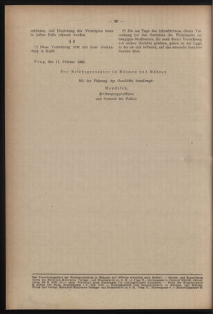 Verordnungsblatt des Reichsprotektors in Böhmen und Mähren: = Věstník nařízení Reichsprotektora in Böhmen und Mähren 19420216 Seite: 6