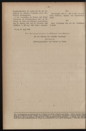 Verordnungsblatt des Reichsprotektors in Böhmen und Mähren: = Věstník nařízení Reichsprotektora in Böhmen und Mähren 19420422 Seite: 4