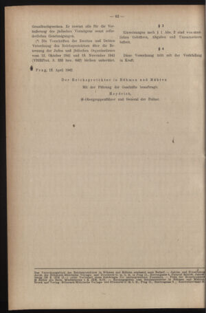 Verordnungsblatt des Reichsprotektors in Böhmen und Mähren: = Věstník nařízení Reichsprotektora in Böhmen und Mähren 19420422 Seite: 6